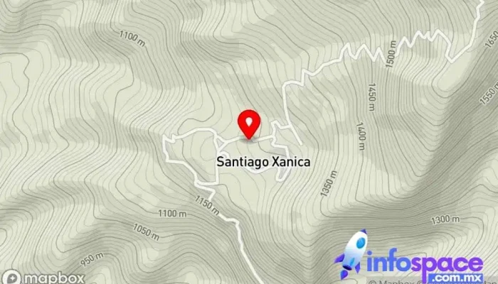 mapa de Santiago Xanica  en Oaxaca