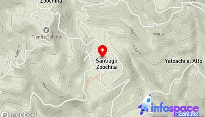 mapa de Santiago Zoochila  en Oaxaca