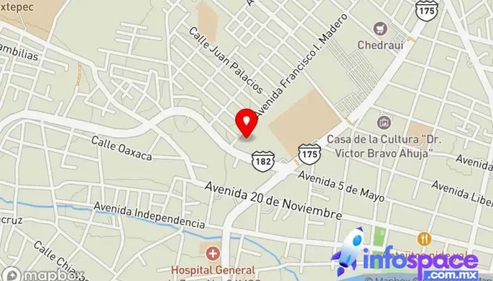 mapa de Segunda Central Camionera - Sección 2 Empresa de autobuses en San Juan Bautista Tuxtepec