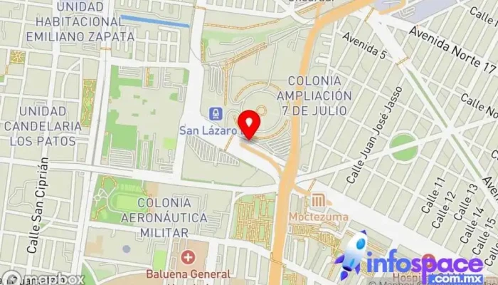 mapa de TAPO (Terminal de Autobuses de Pasajeros de Oriente) Estación de autobuses en Venustiano Carranza, Ciudad de México