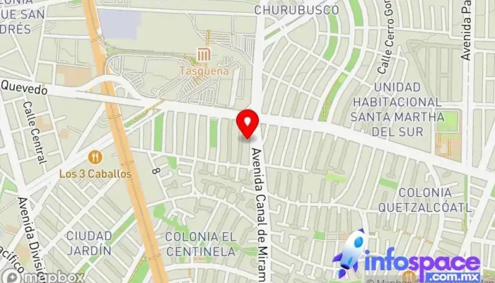 mapa de Technologies Integrated Cloud Systems Services Empresa de software, Consultora informática en Coyoacán, Ciudad de México