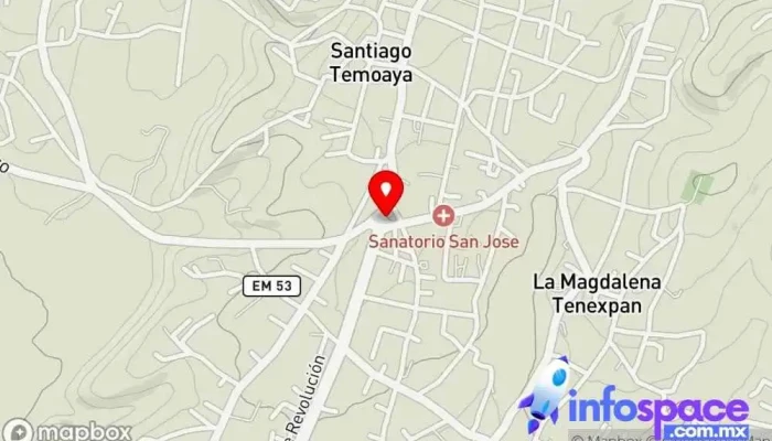mapa de Temoaya Servicio de transporte en Solalpan