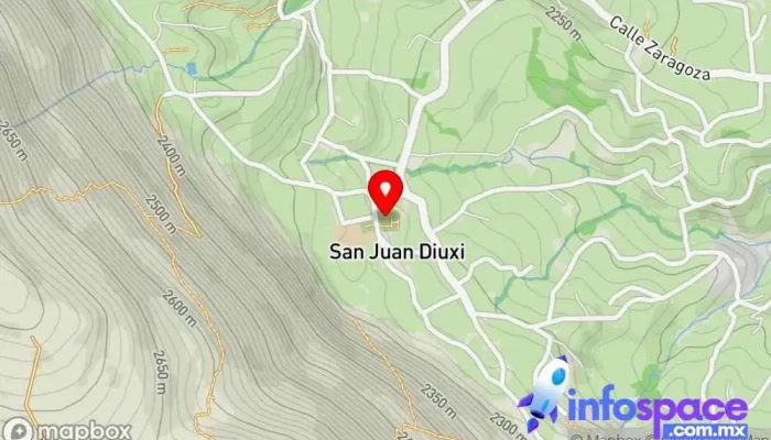 mapa de Templo De San Juan Diuxi Iglesia católica en San Juan Diuxi