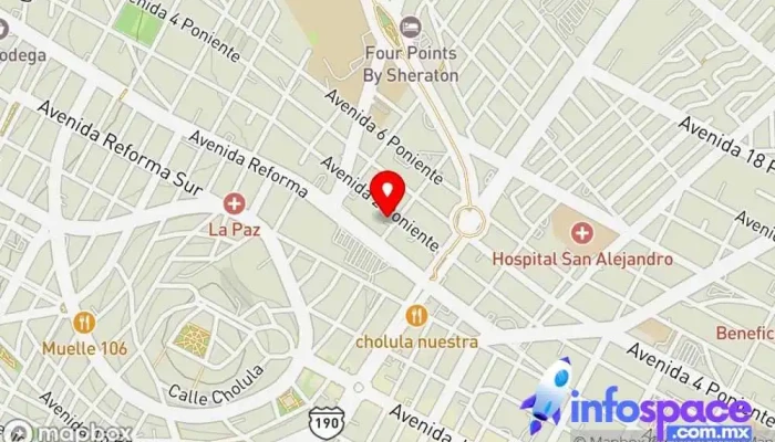 mapa de Terminal 2 Poniente ETN TURISTAR / ORO ERCO Servicio de transporte en Heroica Puebla de Zaragoza