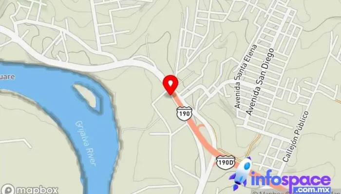 mapa de Terminal a San Cristobal Oficinas de empresa en Chiapa de Corzo