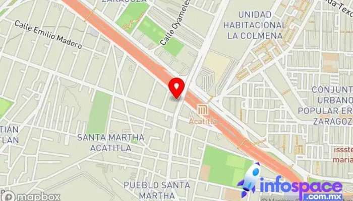 mapa de Terminal ADO AU Sur Santa Martha Acatitla Servicio de transporte, Empresa de autobuses en Iztapalapa, Ciudad de México