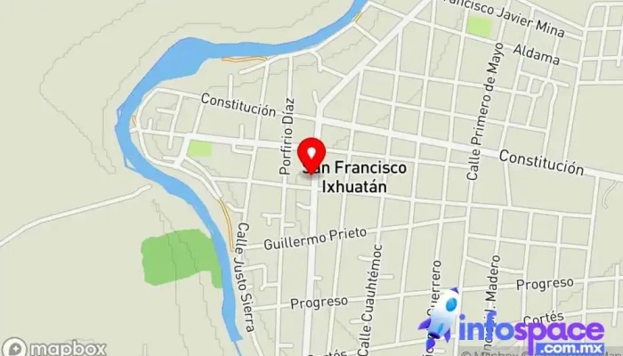 mapa de Terminal ADO  en San Francisco Ixhuatán