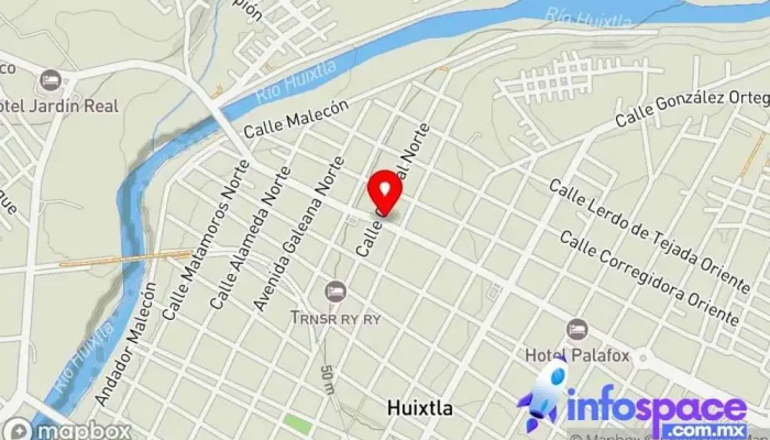 mapa de Terminal ADO Empresa de autobuses en Huixtla