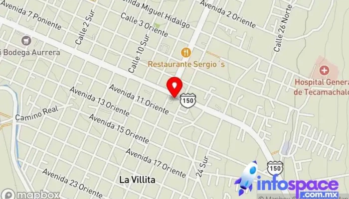 mapa de Terminal ADO Tecamachalco Empresa de autobuses en Tecamachalco