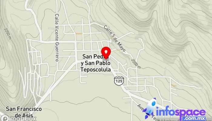 mapa de Terminal ADO y SUR Parada para camiones en San Pedro y San Pablo Teposcolula