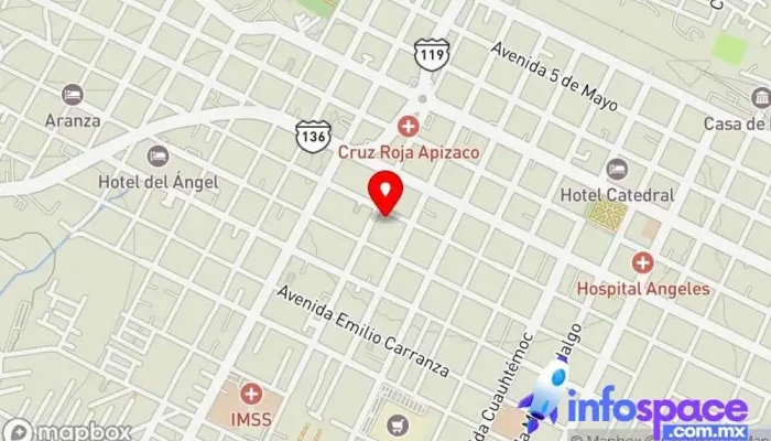mapa de Terminal ATAH Ejecutivo (Autobús a Puebla) Servicio de transporte en Cdad. de Apizaco