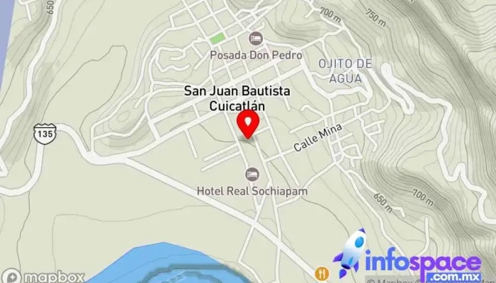 mapa de Terminal AU Estación de autobuses en San Juan Bautista Cuicatlán