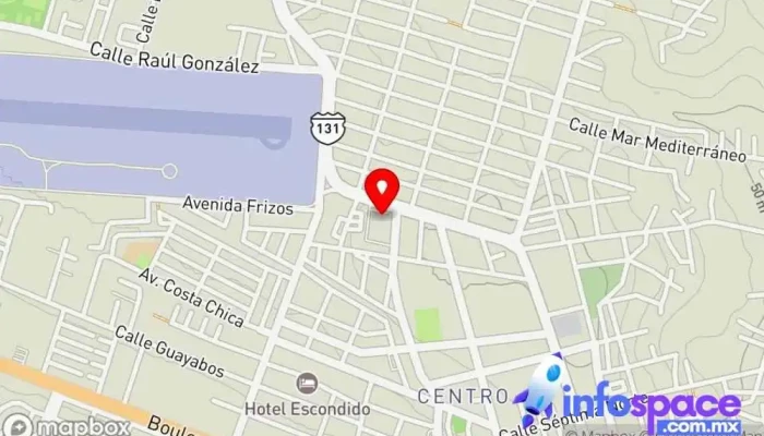 mapa de Terminal Autobuses ETN Turistar Puerto Escondido Empresa de autobuses, Agencia expendedora de billetes de autobús, Servicio de mensajería, Empresa de mensajería, Empresa de transporte por camión en Puerto Escondido