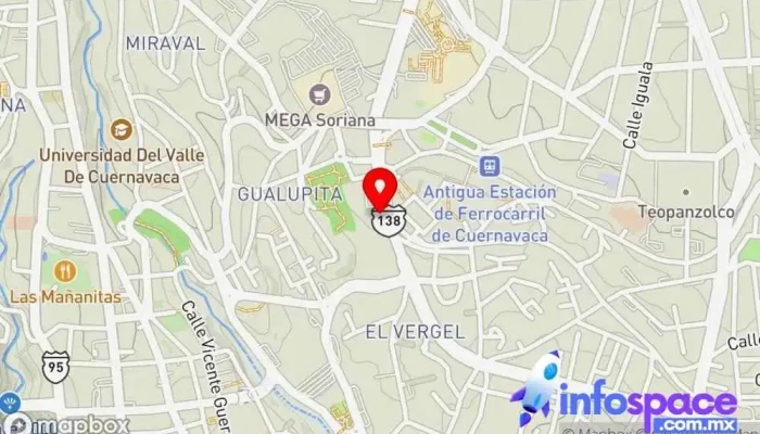 mapa de Terminal Autobuses Agencia de excursiones en autobús en Cuernavaca