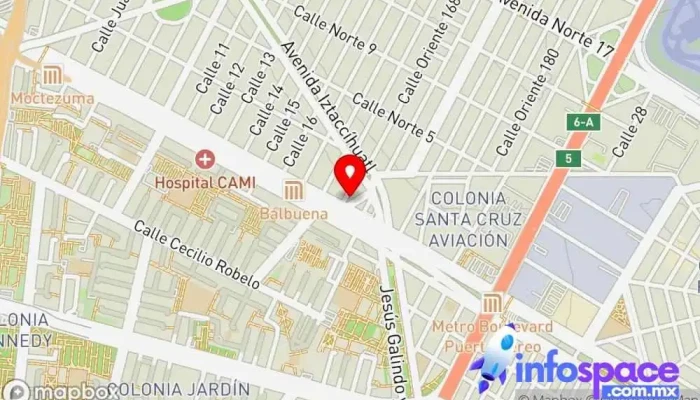 mapa de Terminal Autobuses TRAILTRAVEL Empresa de autobuses en Venustiano Carranza, Ciudad de México