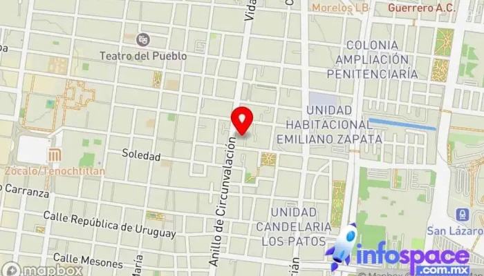 mapa de Terminal camión Tuxtla Servicio de transporte en Venustiano Carranza, Ciudad de México