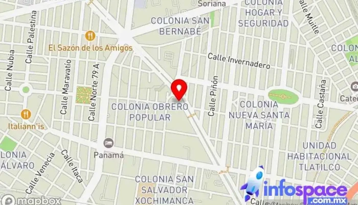 mapa de Terminal Central de Autobuses RTN Servicio de transporte en Azcapotzalco, Ciudad de México