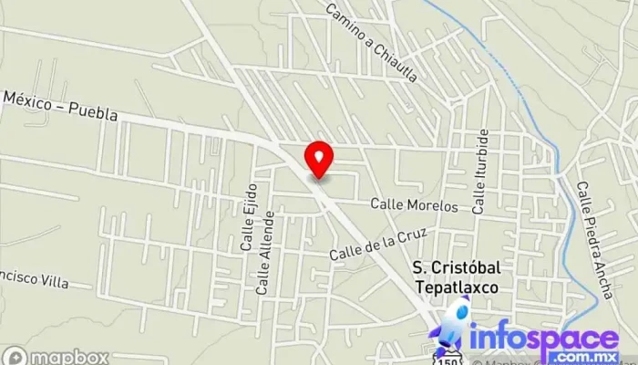 mapa de Terminal Coordinados Servicio de transporte en San Martín Texmelucan de Labastida
