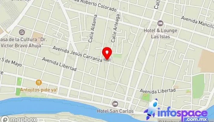 mapa de TERMINAL DE AUTOBUCES A TIERRA BLANCA Servicio de transporte en San Juan Bautista Tuxtepec