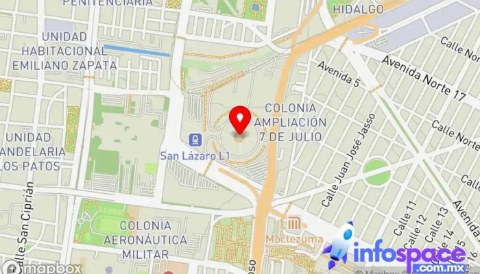 mapa de Terminal de Autobuses de Pasajeros de Oriente Estación de autobuses en Venustiano Carranza, Ciudad de México