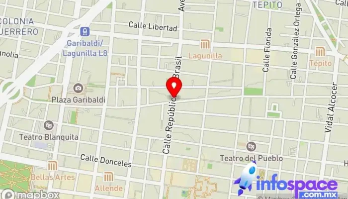 mapa de Terminal de autobuses EL PRINCIPE Servicio de transporte en Cuauhtémoc, Ciudad de México