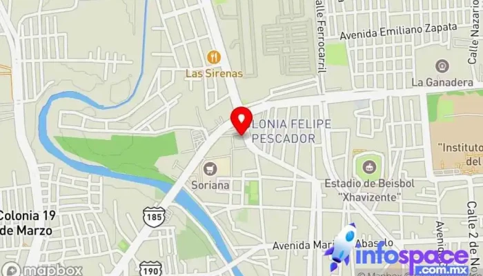 mapa de Terminal de Autobuses el SUR Empresa de autobuses en Juchitán de Zaragoza