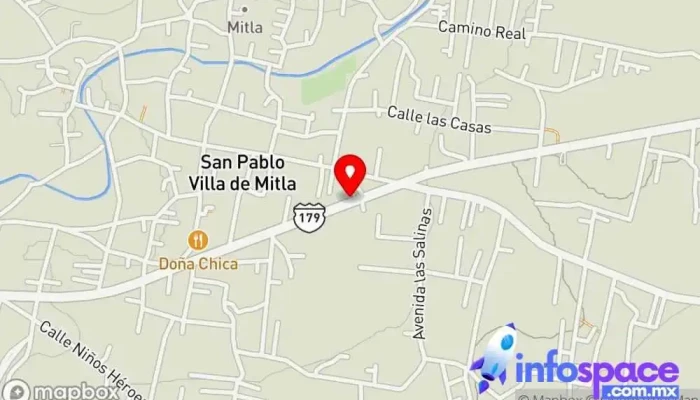mapa de Terminal De Autobuses Fypsa/Goma Empresa de autobuses en San Pablo Villa de Mitla