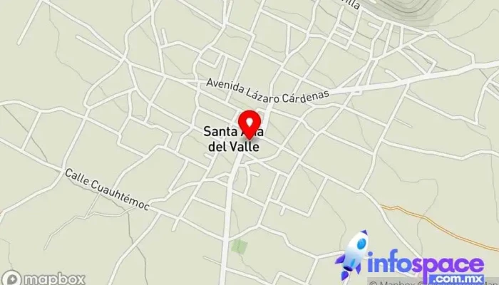 mapa de Terminal de Autobuses Servicio de transporte en Santa Ana del Valle