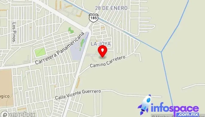 mapa de Terminal de autobuses para migrantes  en Juchitán de Zaragoza