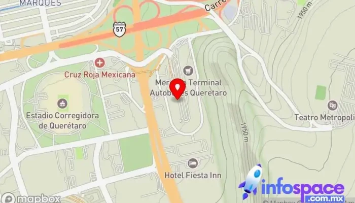 mapa de Terminal de Autobuses Querétaro Servicio de transporte en Santiago de Querétaro