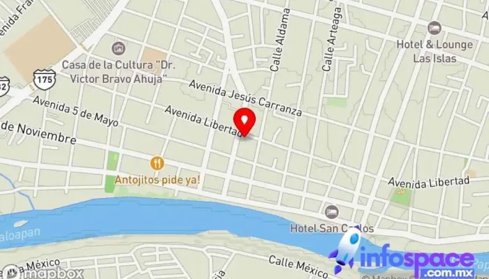 mapa de TERMINAL DE AUTOBUSES SAN BARTOLO Servicio de transporte en San Juan Bautista Tuxtepec