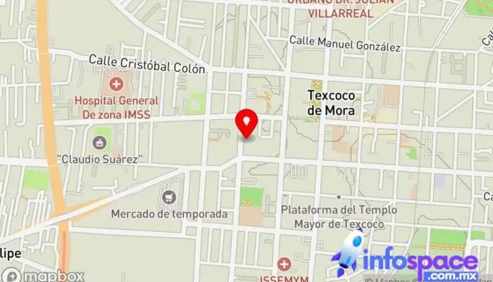 mapa de Terminal de Autobuses Teotihuacanos Servicio de transporte en Texcoco de Mora
