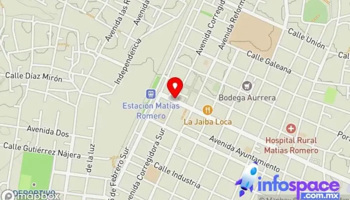 mapa de Terminal de Autobuses Transistmica Matías - Juchitán Servicio de transporte en Matías Romero Avendaño