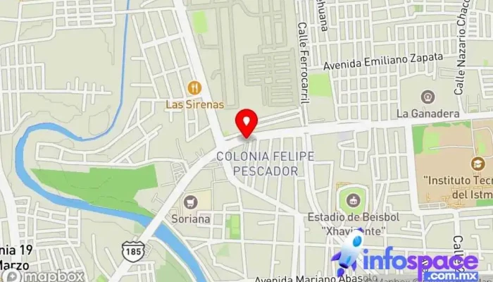 mapa de Terminal de autobuses Transistmicos Empresa de autobuses en Juchitán de Zaragoza