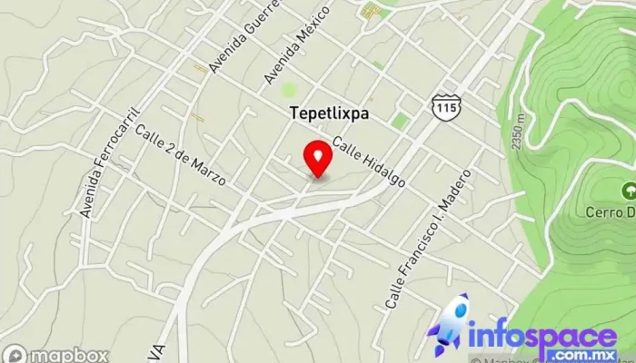 mapa de Terminal De Autobuses Volcanes Servicio de transporte en Tepetlixpa