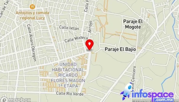 mapa de Terminal de camiones sertexa, 1a. Etapa, U.H.R.F.M. Parada para camiones en Oaxaca de Juárez