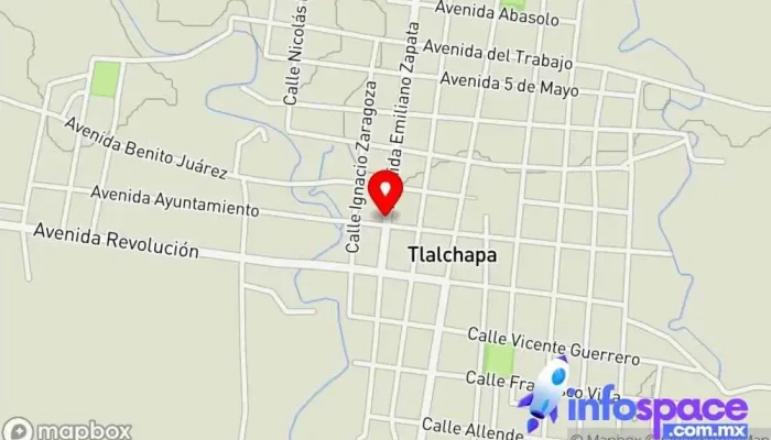 mapa de Terminal de combis Servicio de transporte en Tlalchapa