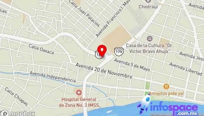 mapa de Terminal de OJitlan Servicio de transporte en San Juan Bautista Tuxtepec