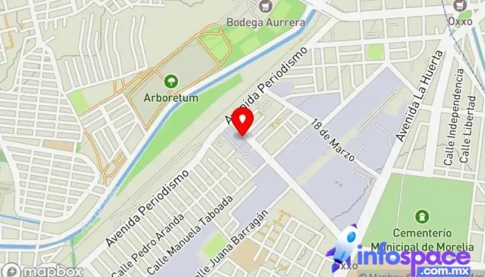 mapa de Terminal de Pasaje COMIT Sur Servicio de transporte en Morelia