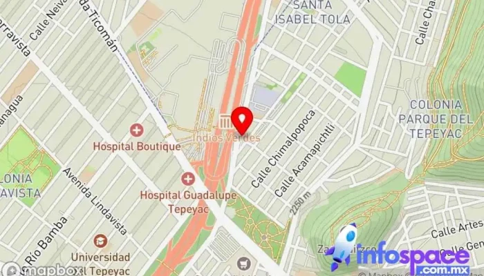 mapa de Terminal De Paso ADO IV Estación de autobuses en Ciudad de México