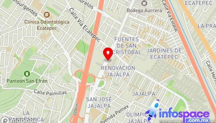 mapa de Terminal De Paso Ruta 30 Servicio de transporte en Ecatepec de Morelos