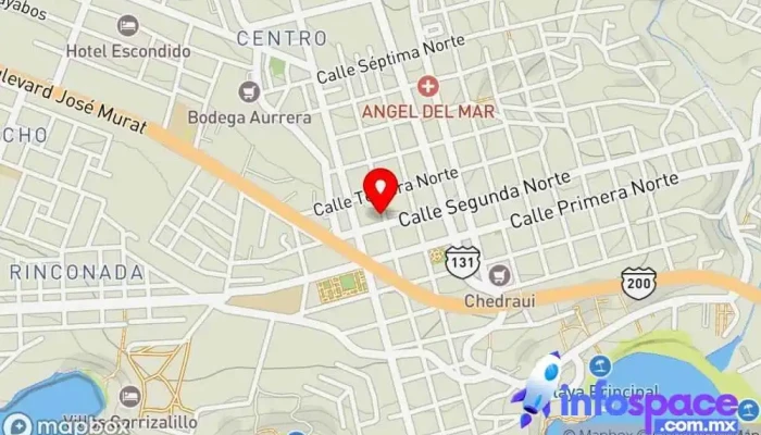 mapa de Terminal de servicio mixtos Servicio de transporte en Puerto Escondido