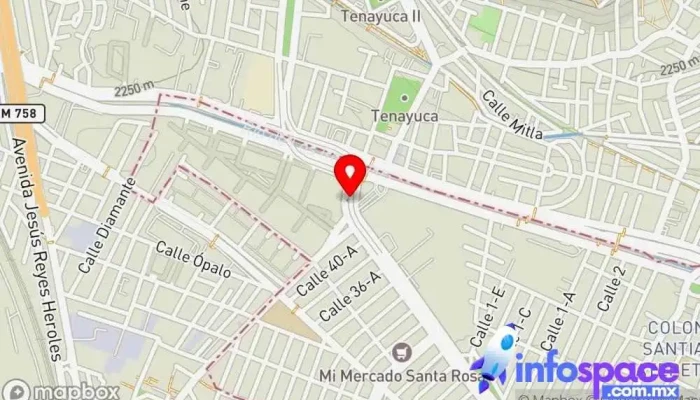 mapa de Terminal del Metrobus Tenayuca Linea 3 Servicio de transporte, Parada para camiones en Gustavo A. Madero, Ciudad de México