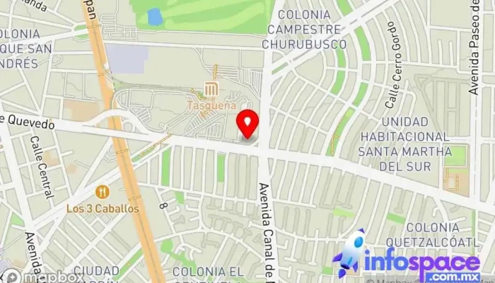 mapa de Terminal Estrella Roja Servicio de transporte en Coyoacán, Ciudad de México