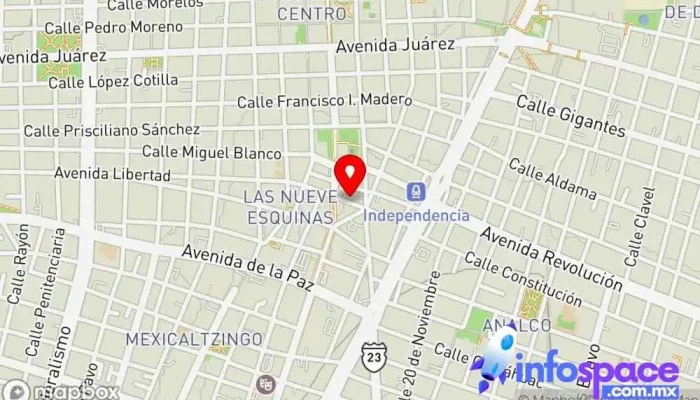 mapa de Terminal Gdl Salto Servicio de transporte en Zona Centro