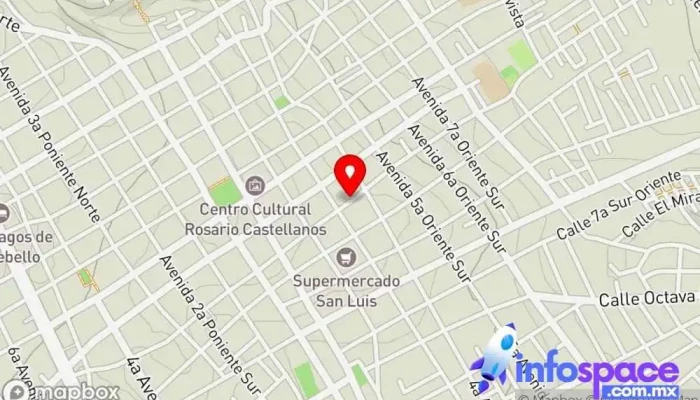 mapa de Terminal las margaritas Servicio de transporte en Comitán de Domínguez