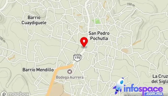mapa de Terminal Líneas Unidas Empresa de autobuses, Agencia expendedora de billetes de autobús, Servicio de transporte en San Pedro Pochutla