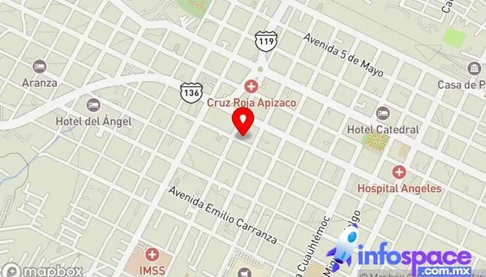 mapa de Terminal Estación de autobuses en Cdad. de Apizaco