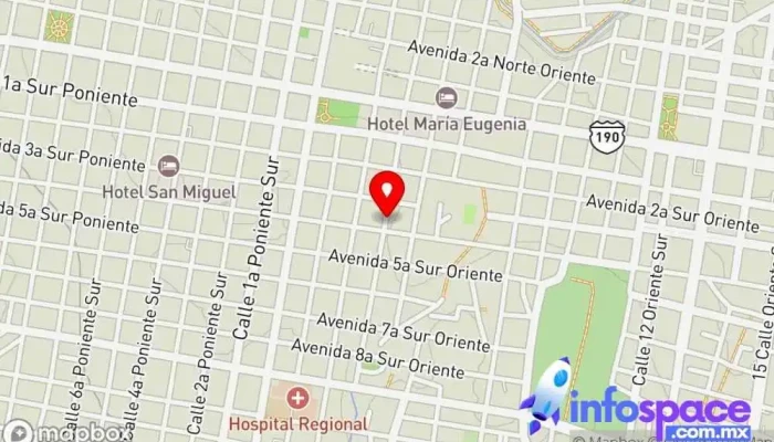 mapa de Terminal Agencia de alquiler de autobuses en Tuxtla Gutiérrez