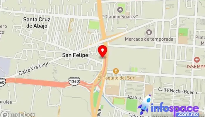 mapa de Terminal Mexico-Texcoco Parada para camiones en San Felipe